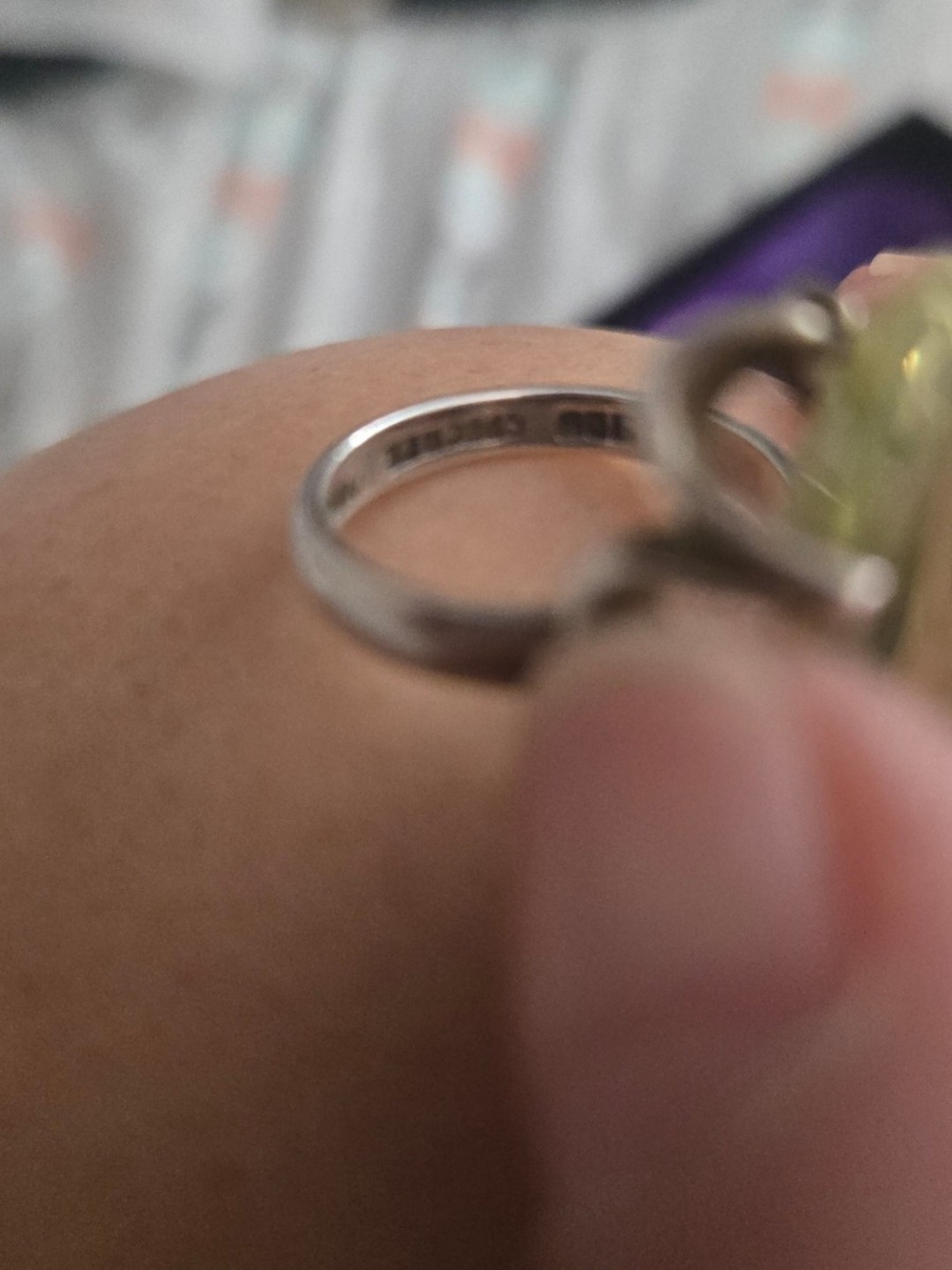 Uranium Vaseline Glass Ring - Elegant Women's Jewelry - Picture 7 of 7